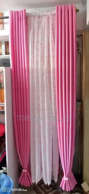 Girl Bedroom Windows Pink Curtains and Matching Sheers
