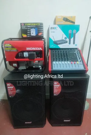 Mashinani Full Set 6ch Powered Mixer -(2)Trill Mid Speakers-Generator