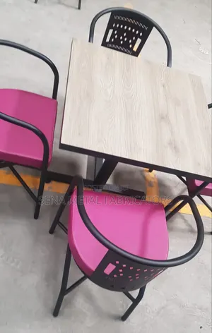 Restaurant Dining Set With Royal Purple Seating Cushions.