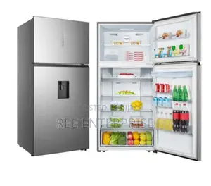 Hisense Fridge 418 Litres Double Door With Dispenser Silver