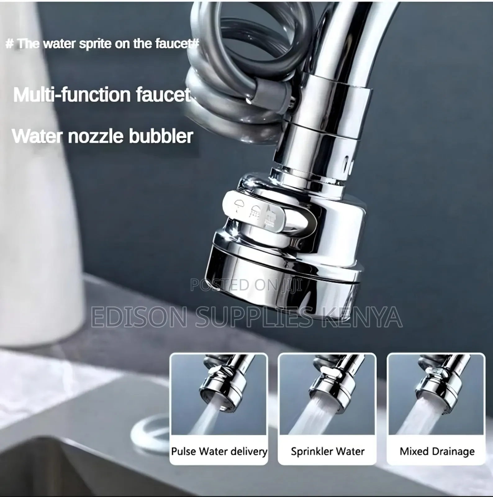 Kitchen Tap Faucet Extender 3-Settings Pull-Out Sprayer Tap
