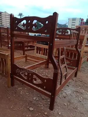 Pure Mahogany Double Decker Bed 4*6 Bottom by 3.5*6 Top