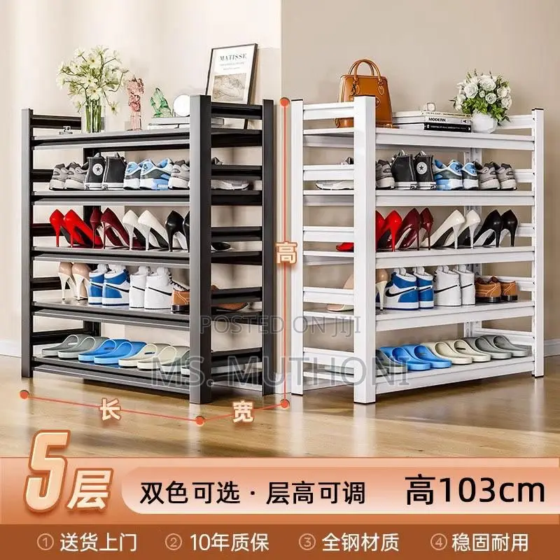 Space Saving 5 Layer Full Metallic Shoe Rack