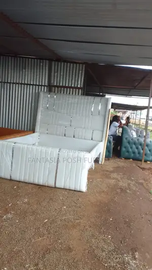 6*6 Minimalist White Padded Bed - Free Delivery