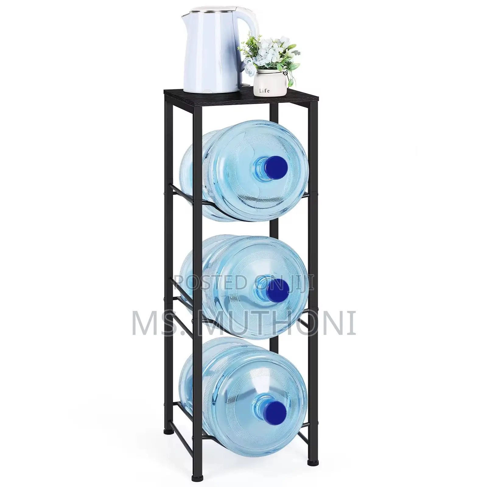 3 Tier Water Bottle Holder Rack With Upper Storage
