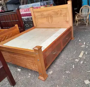 5*6 Oak-Style Wooden Bed With Built-in Drawers