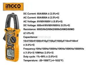 Ingco Digital Clamp Meter Dc/Ac 600amps 600v Dcm6005