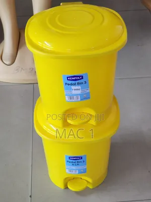 Yellow Small Office Pedal Bin Kenpoly