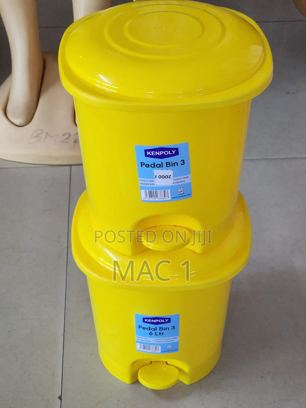 Yellow Small Office Pedal Bin Kenpoly