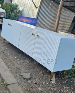 Cool White Golden Tv Stand