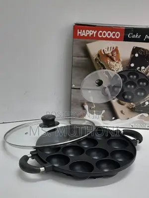 12holes Non Stick Round Vitumbua Pan With a Lid