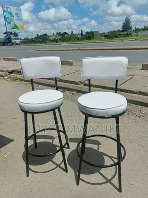 High Stools or Counter Stools, Black and White Leather