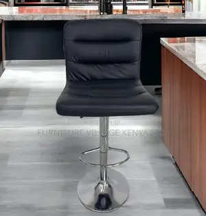 Office Stool: Office Sleek Black Tall Leather Seating Stool