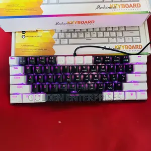 Black White RGB Light 60% Mechanical Gaming Keyboard
