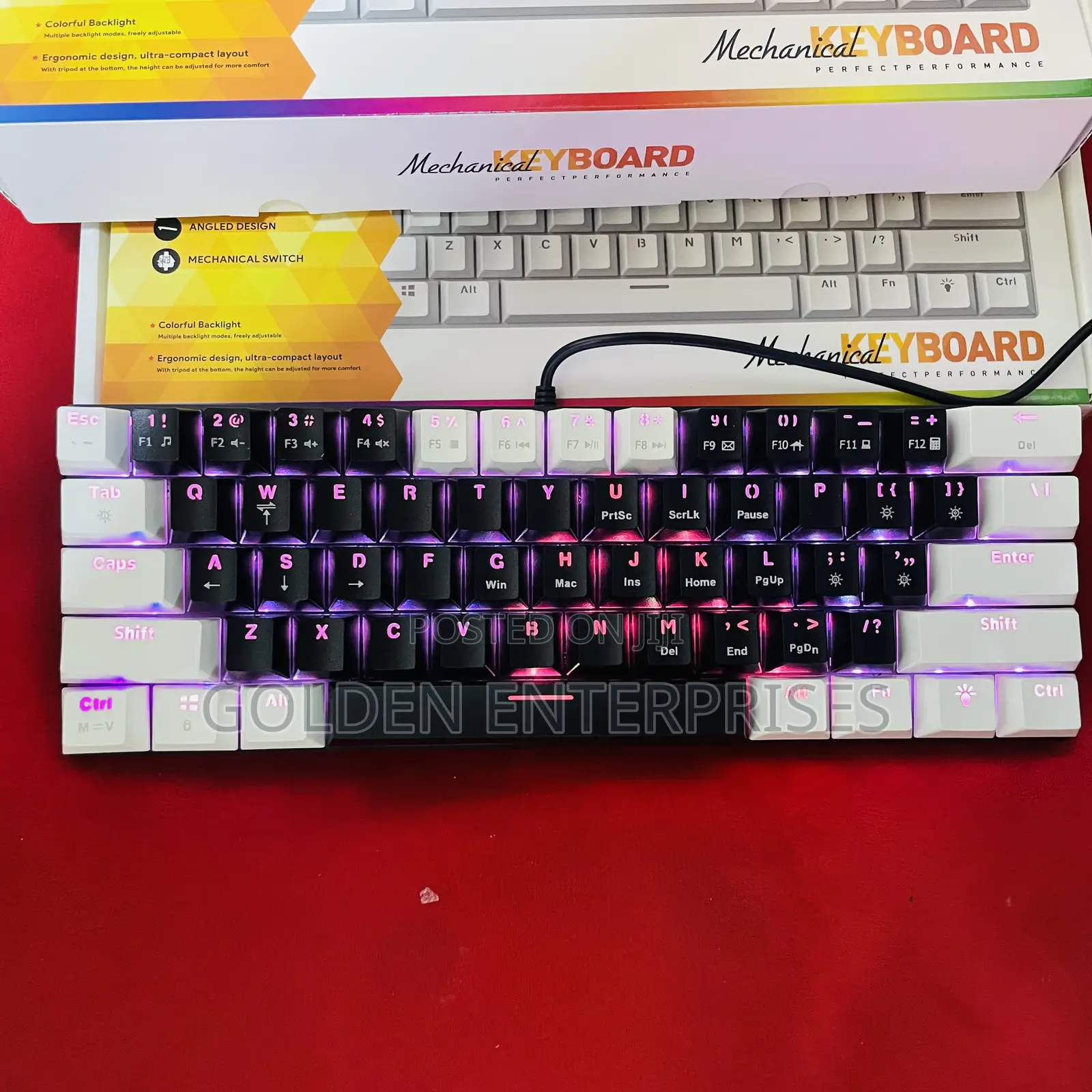 Mini Ergonomic Mechanical Switch RGB Light Gaming Keyboard