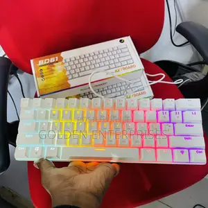 All White Ergonomic Mechanical Gaming Keyboard
