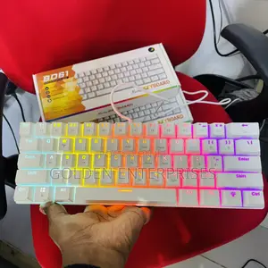 White Ergonomic 60% Angled Design Gaming Keyboard