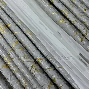 Gold 3pc Marble Curtains