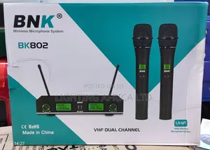 BNK 200m Frequency Dynamic Uhf Wireless Dual Microphone