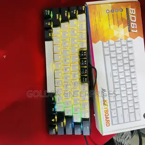 61 Key White Black Wired Gaming Keyboard