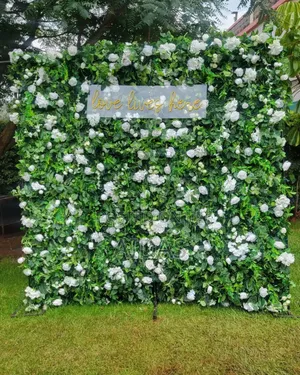 Lush Green Flower Wall Backdrop for Hire