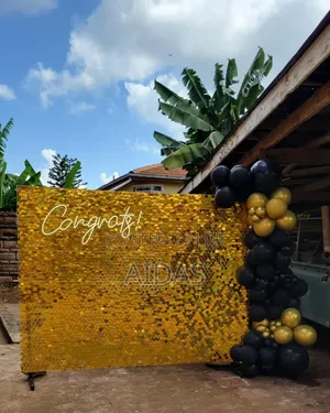 Black and Gold Shimmer Backdrop Rental