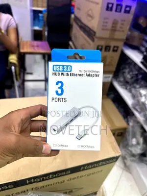 Usb 3.0 Hub to Ethernet Adapter 4-in-1 Usb-a to Lan