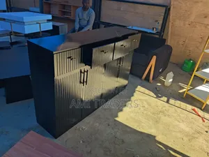 Kitchen Cabinet ( Black With Marble Top)