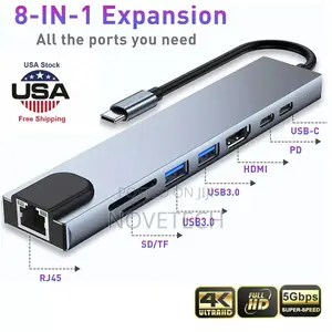8-in-1 Usb-C Hub Adapter Type-C Hub Hdmi Macbook Pro/Air