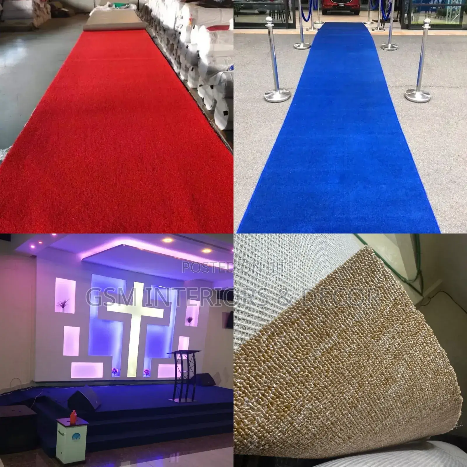 Red Office Carpets Royal Blue Office Carpets 4m