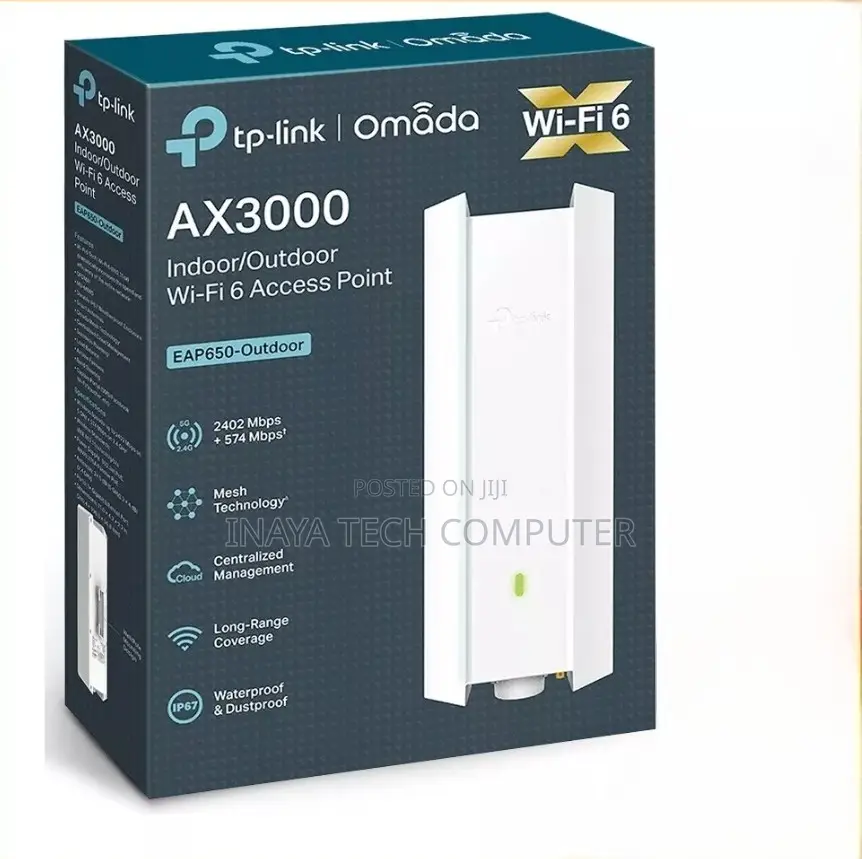 Tp-Link Ax3000 Indoor/Outdoor Wifi 6 Access Point Eap650