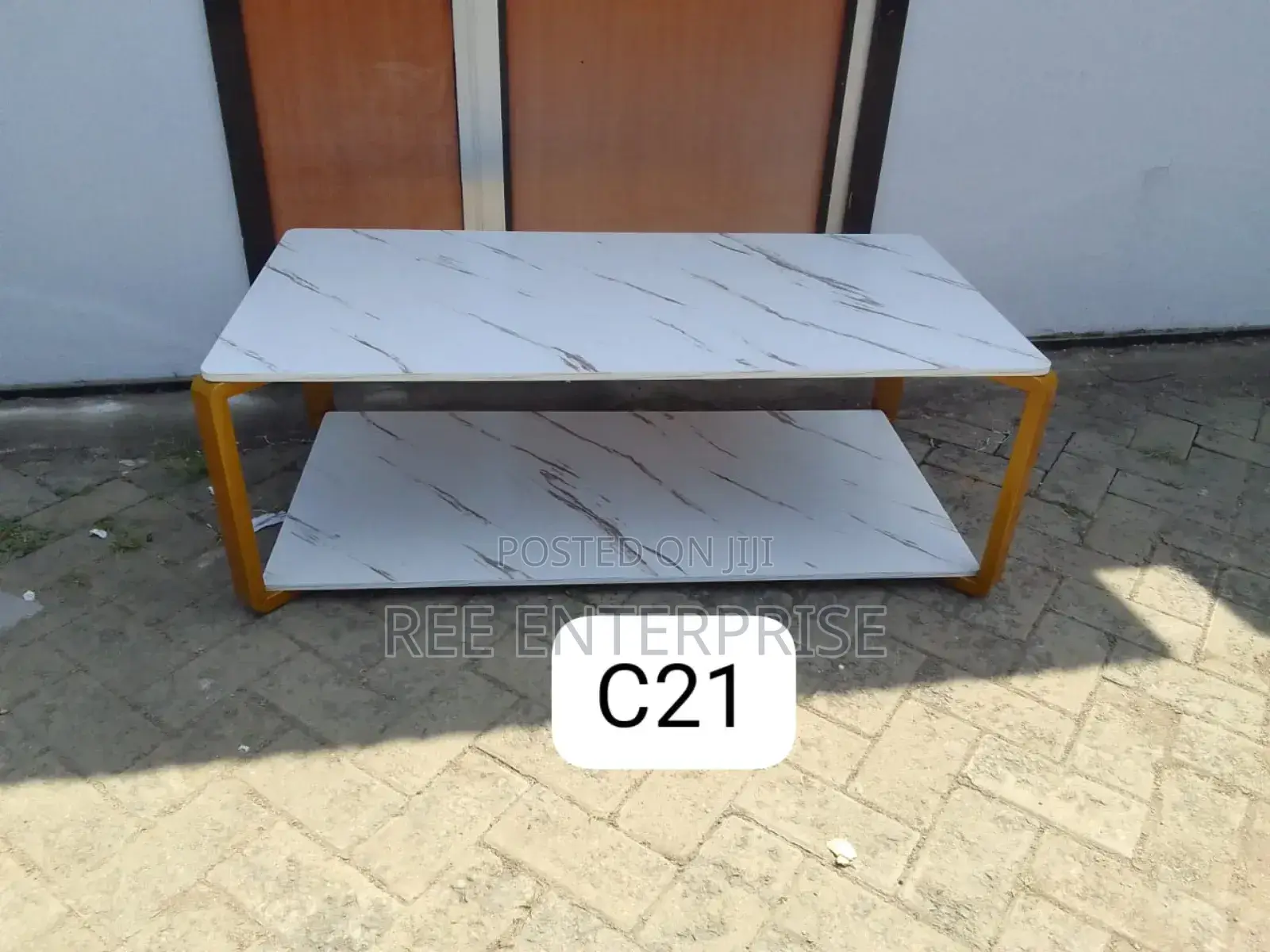 White Executive MDF Marble Effect Table