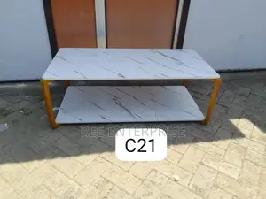 White Executive MDF Marble Effect Table