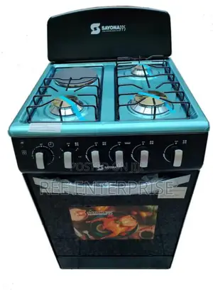 Black Sayona 3gas+1 Electric Plate Standing Cooker N