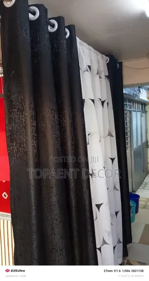 Black Curtains With Classy Patterns for Windows and Doors
