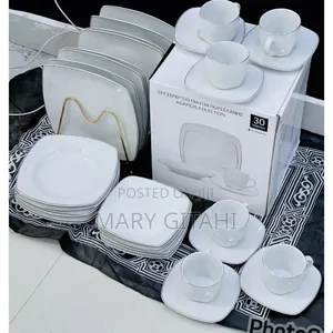 Plain White 30 PCS Porcelain Dinner Set