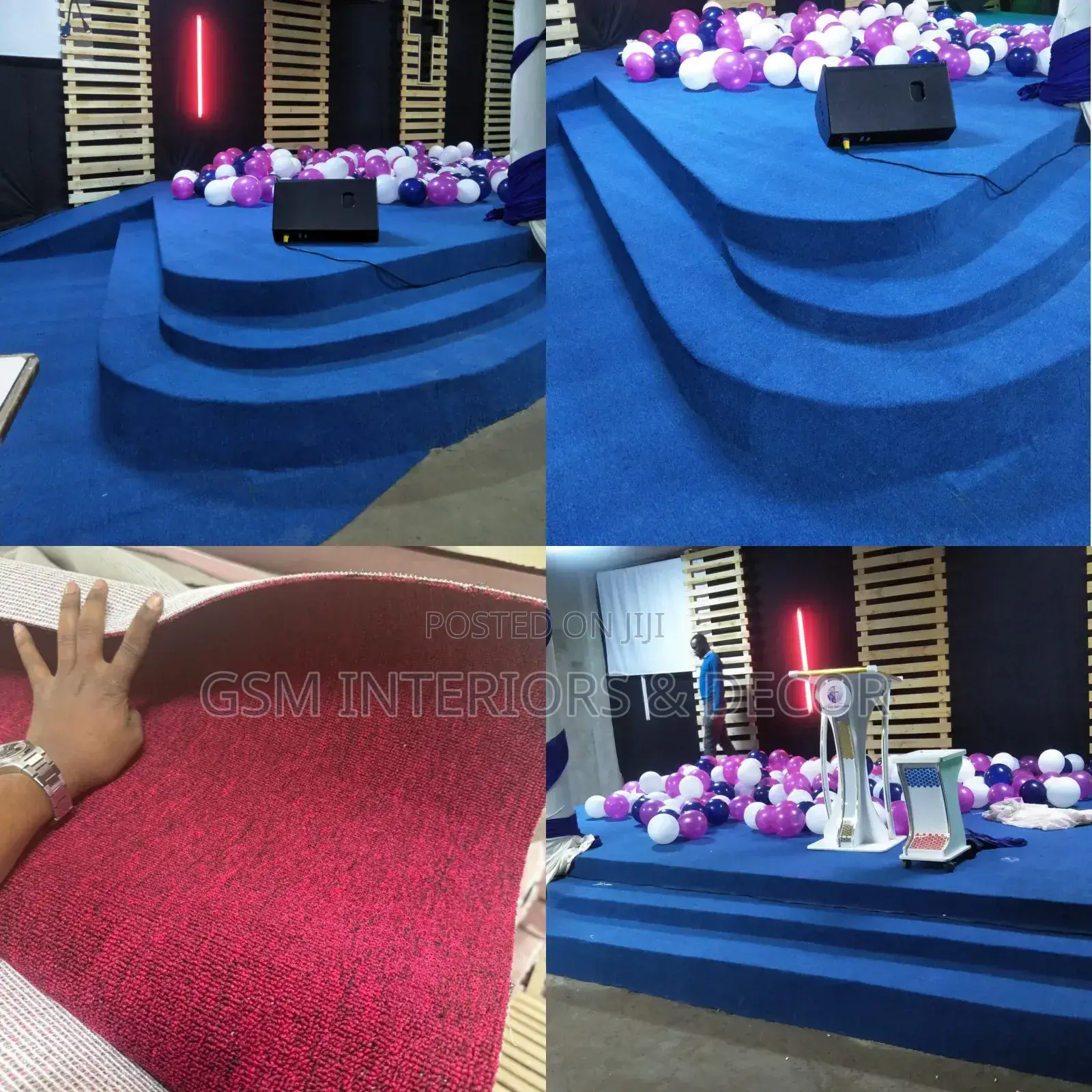 Blue Carpets Wall to Wall Carpets for Pulpit