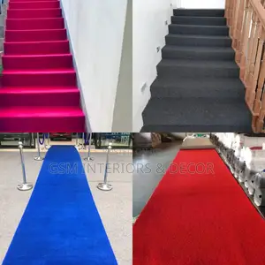 Wall to Wall Carpets Red and Grey for Stairs
