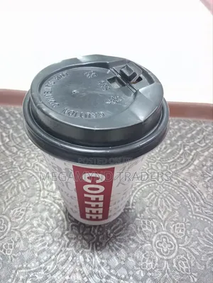 50pc Coffee Disposable Cups +Lid/Paper Coffee Cups 350ml