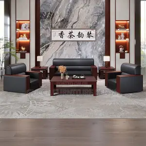 Office Sofa: 5-Seater Small Reception Room Business Sofa Set