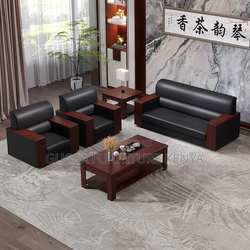 Office Sofa: 5-Seater Small Reception Room Business Sofa Set