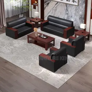 Office Sofa: 5-Seater Small Reception Room Business Sofa Set