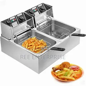 Nunix Double Tank 6+6lt Chips Stainless Steel Deep Fryer
