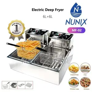 Deep Fryer Double Tank 6+6lt Chips Stainless Steel