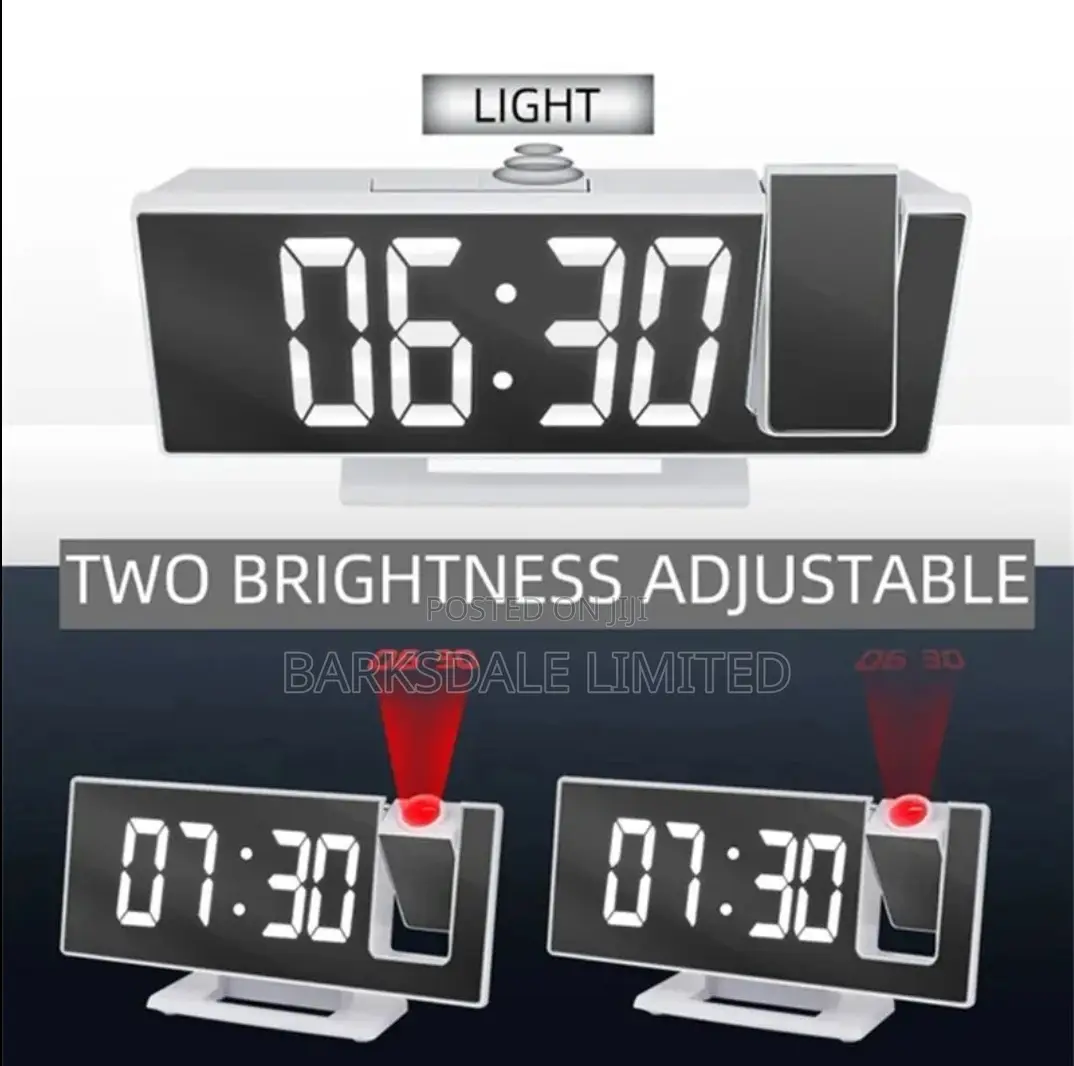 Led Projection Alarm Clock With Time Temperature Display