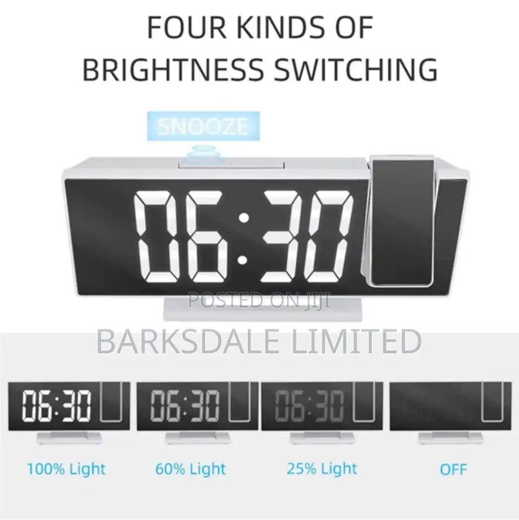 Led Projection Alarm Clock With Time Temperature Display