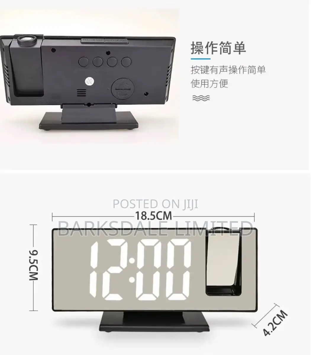 Led Projection Alarm Clock With Time Temperature Display