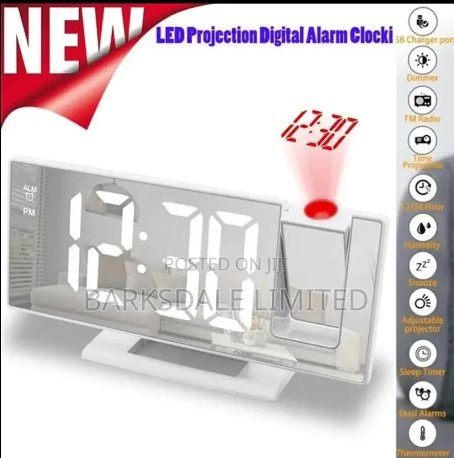 Led Projection Alarm Clock With Time Temperature Display
