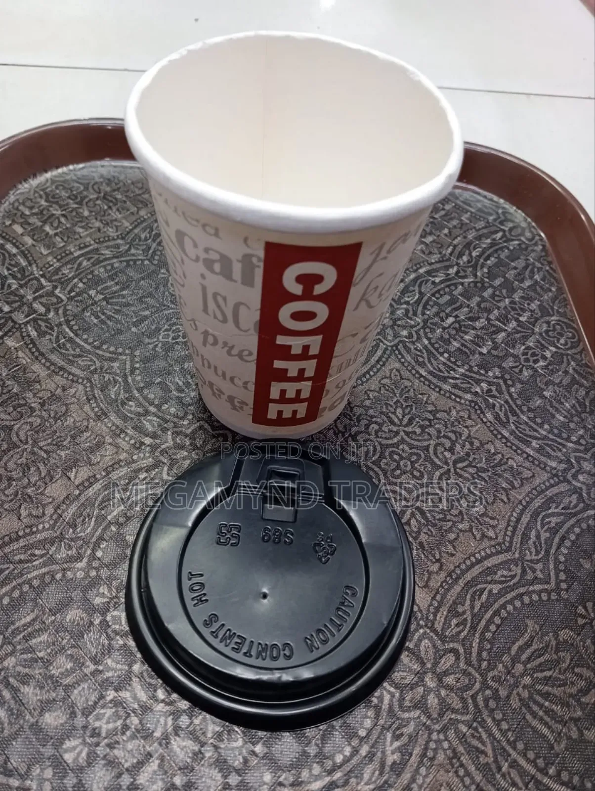 50pc Coffee Disposable Cups +Lid/Paper Coffee Cups 350ml