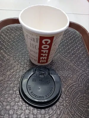 50pc Coffee Disposable Cups +Lid/Paper Coffee Cups 350ml